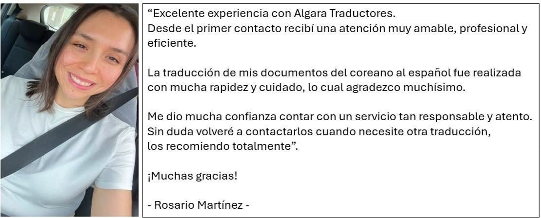 Testimonio de Rosario Martínez sobre ALGARA Traductores