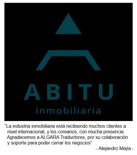 Testimonio de ABITU inmobiliaria sobre ALGARA Traductores